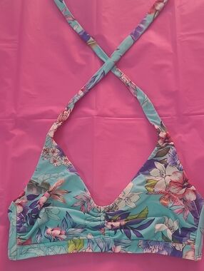 VENUS "Heavenly Halter" Aqua Floral Halter Swim  Top